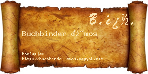Buchbinder Ámos névjegykártya
